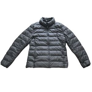 Uniqlo Down Puffer Jacket Women's Size Medium Gray Packable Lightweight